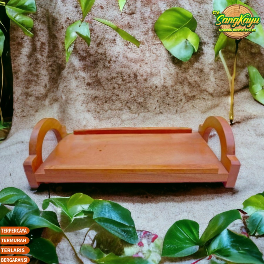 Natural Wooden Tray 33x15cm Nampan Kayu Nampan Saji Serving Tray SangKayu