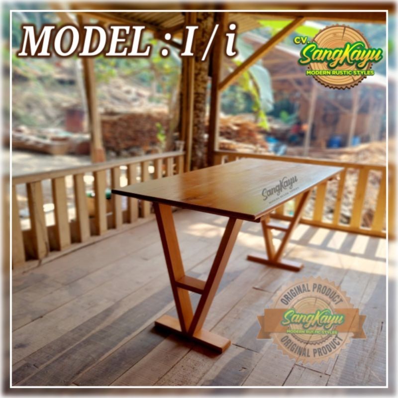 Meja Kayu Minimalis Meja Kerja Kayu Belajar Wooden Table ~ Model I ...