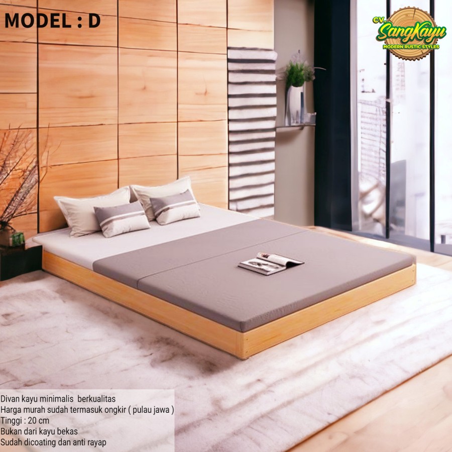 Divan 160×200 dll minimalis kayu ranjang tempat tidur dipan kayu asli