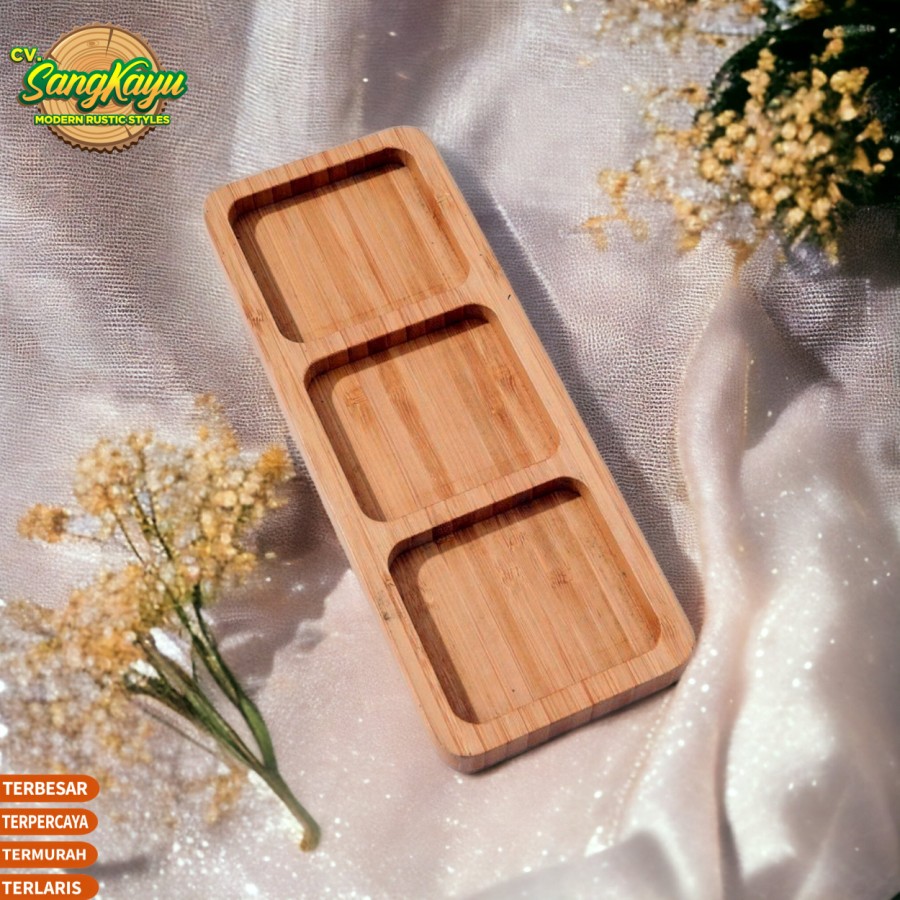 Nampan Piring Saji Wooden Serving Plate Piring Snack Plate Kayu Tray 2 ...