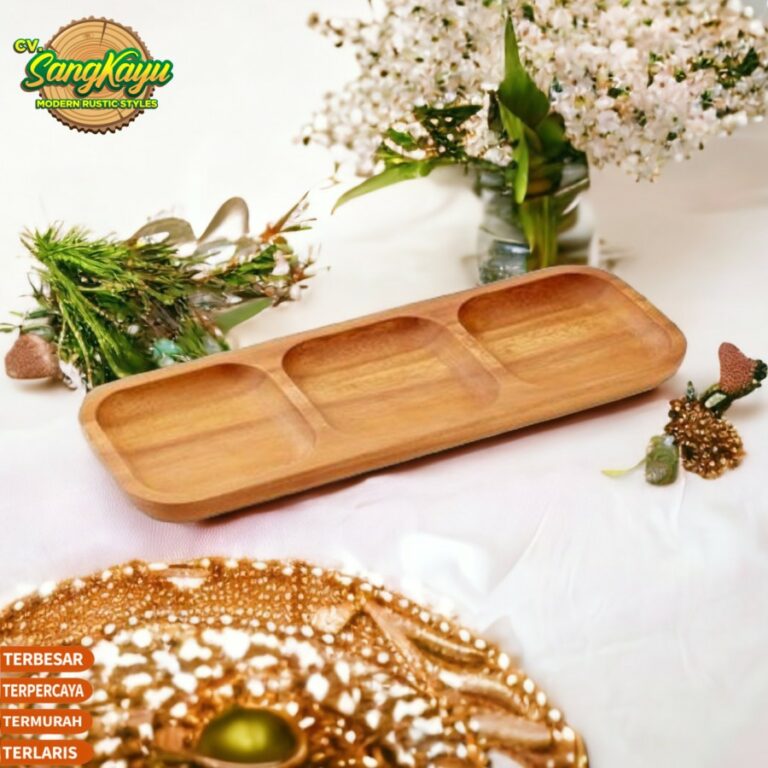 Nampan Kayu Piring Saji Wooden Serving Tray Piring Snack Plate Kayu ...